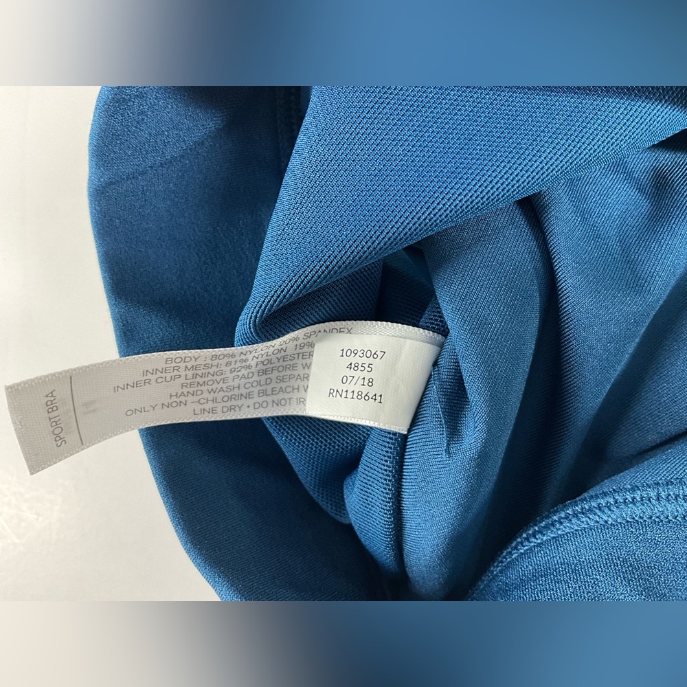 LIVI Active Pullover No-Wire Blue‎ Sports Bra Black Adjustable Straps Women’s 14 - Picture 11 of 12